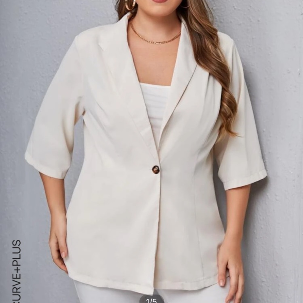 NWT Solid Single Button Blazer